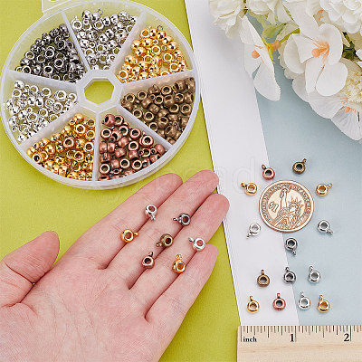 210Pcs 7 Colors Tibetan Style Tube Bails TIBE-WR0001-02-1