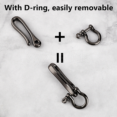 2Pcs Brass Shackle Clasps with Brass S Hook Clasps KK-PH0006-13-1