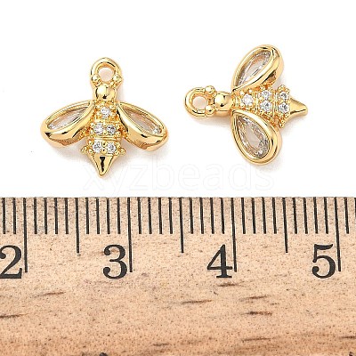 Brass Micro Pave Cubic Zirconia Charms KK-A281-09B-G-1