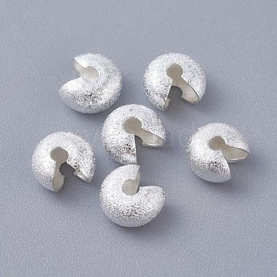 Textured Brass Crimp Beads Covers X-KK-I665-23S-1