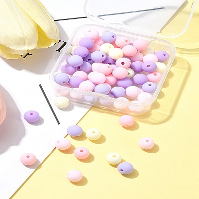 70Pcs Rubberized Style Acrylic Beads MACR-FS0001-71C-1