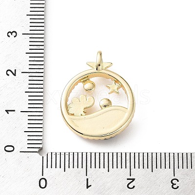 Brass Micro Pave Clear Cubic Zirconia Pendants CU-CBA03AF-04B-G-1