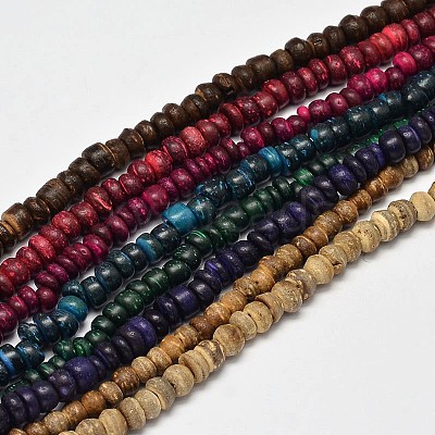 Natural Coconut Rondelle Bead Strands COCB-O002-01-1