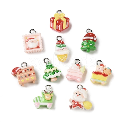 Christmas Opaque Resin Pendants RESI-I352-01P-02-1