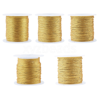 5 Rolls 5 Sizes Round PET Metallic Thread MCOR-TA0001-02B-1