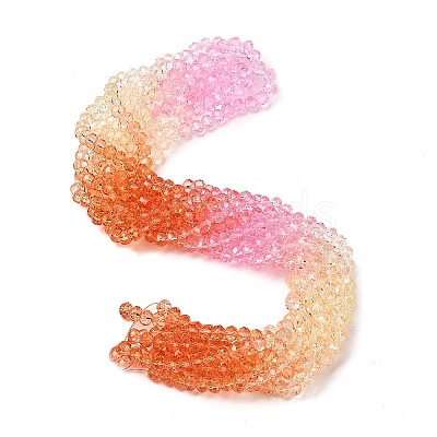 Transparent Painted Glass Beads Strands LS-DGLA-A034-T6mm-A20-1