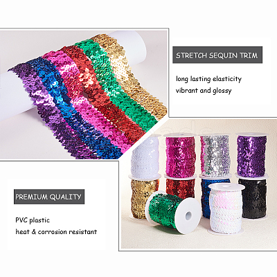 Plastic Paillette Elastic Beads PVC-OC0001-01G-1