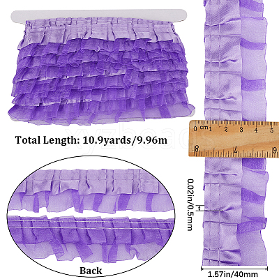 Satin Organza Pleated Ribbons ORIB-GF0001-06B-1