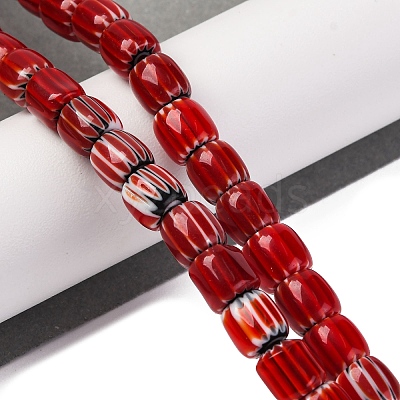Handmade Lampwork Chevron Beads Strands X-LAMP-K041-01B-09-1