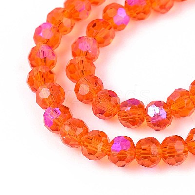 Electroplate Transparent Glass Beads Strands EGLA-A035-T4mm-L05-A-1
