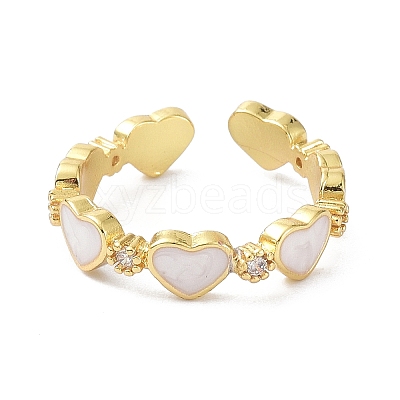 Heart Real 18K Gold Plated Cuff Rings for Girl Women Gift X-ZIRC-C021-05G-1