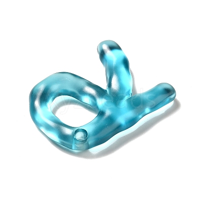 Transparent Resin Alphabet Pendants RESI-C028-02R-1