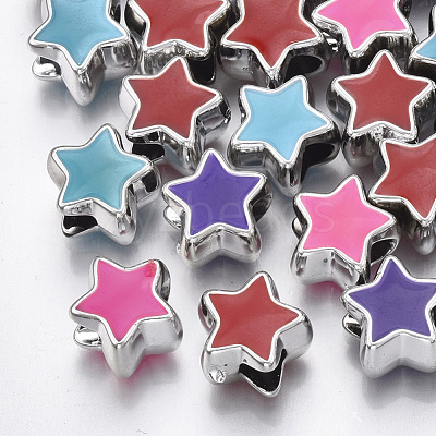 UV Plating Acrylic European Beads OACR-T005-91P-1