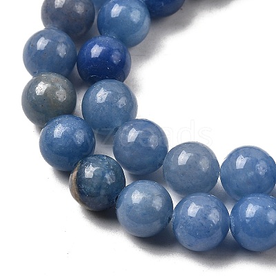 Dyed & Heated Natural Blue Aventurine Round Beads Strands G-N0120-08-8mm-1