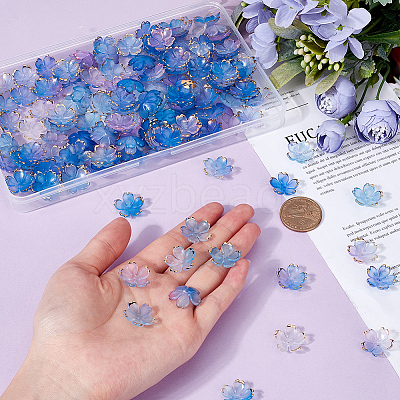 200Pcs Acrylic Bead Caps OACR-SC0001-74-1