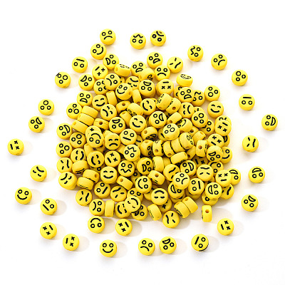 Opaque Acrylic Beads MACR-YW0001-22L-1