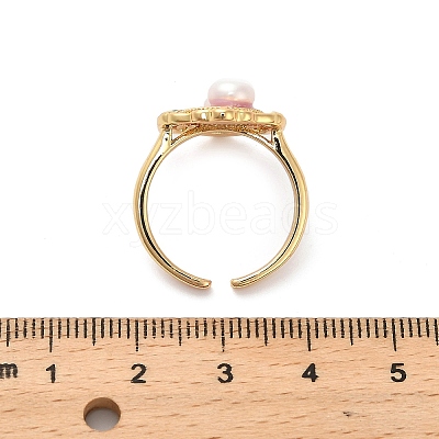 Brass Enamel Cuff Rings RJEW-K291-04G-01-1
