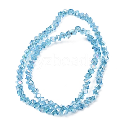 Electroplate Transparent Glass Beads Strands GL-CBA7A17-01A-08-1
