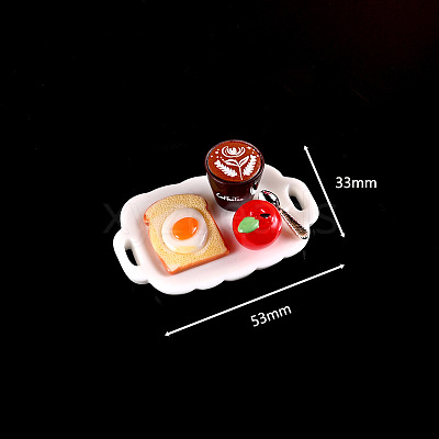 Resin Miniature Breakfast Set Ornaments DIY-H174-01I-1