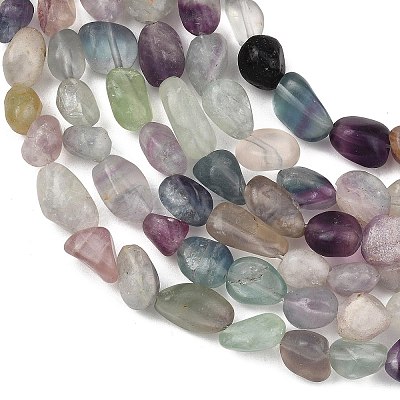 Natural Rainbow Fluorite Beads Strands X-GG-C286-A27-1