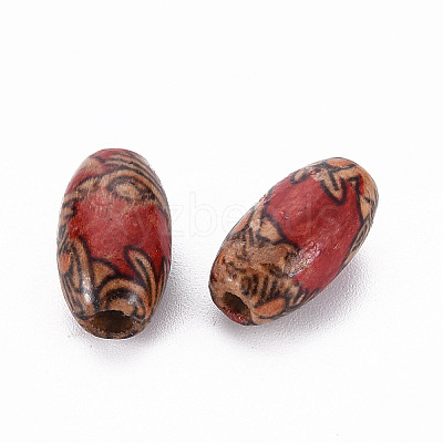 Printed Natural Wood Beads X-WOOD-R248-M-1