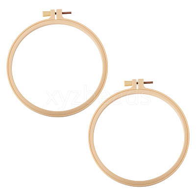 Plastic Imitation Bamboo Cross Stitch Embroidery Hoops TOOL-TADJ0001-03D-1