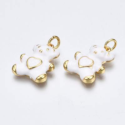 Brass Enamel Pendants KK-Q252-017F-NF-1