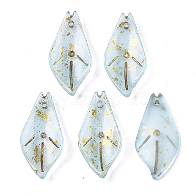 Transparent Spray Painted Glass Pendants GLAA-R215-03-B02-1