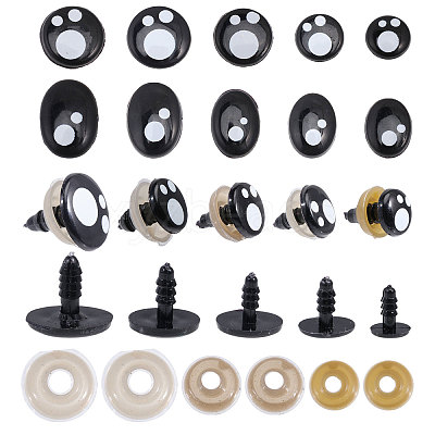 Craft Plastic Doll Eyes DIY-GL0004-77-1