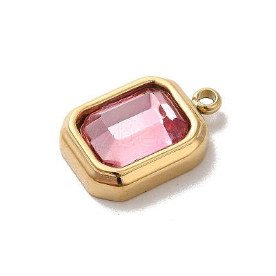 High Polished 304 Stainless Steel Glass Pendants STAS-L022-062G-06-1