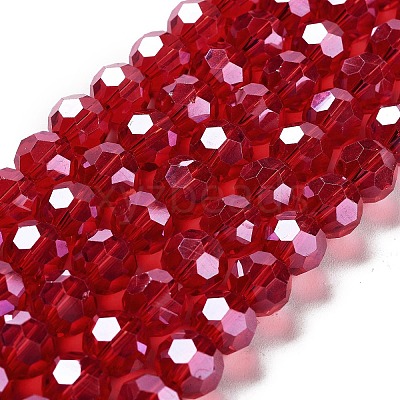 Electroplate Transparent Glass Beads Strands X-EGLA-A035-T10mm-A01-1