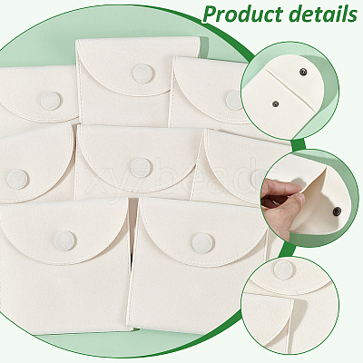 Square Velvet Jewelry Package Bags ABAG-WH0035-055C-03-1