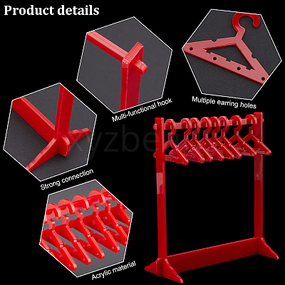 1 Set Coat Hanger Shaped Acrylic Earring Display Stands EDIS-CP0001-15A-1