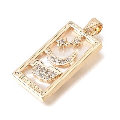 Brass Micro Pave Clear Cubic Zirconia Pendants CU-CBAE7DF-08G-1