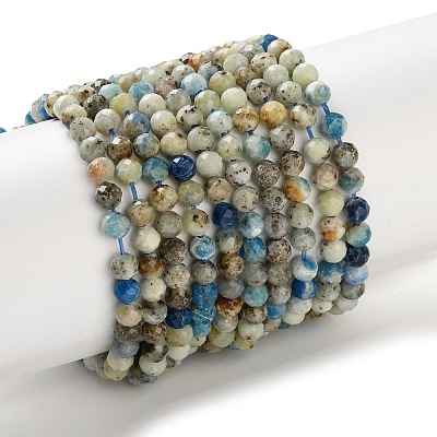 Natural Blue Azurite Beads Strands GG-CBAE031-A03-4mm-1