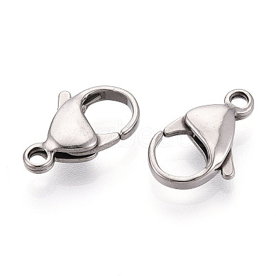 304 Stainless Steel Lobster Claw Clasps STAS-T065-17mm-34P-1
