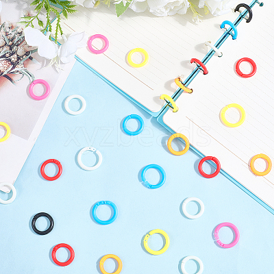 210Pcs 7 colors Plastic Loose Leaf Book Binder Rings KY-CP0001-25A-1