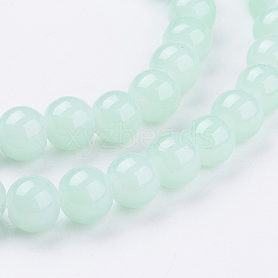 Imitation Jade Glass Beads Strands DGLA-S076-8mm-20-1