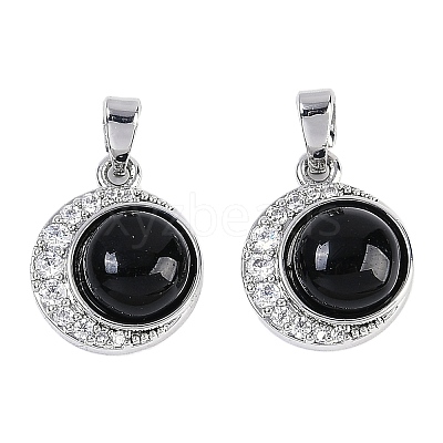 Brass Micro Pave Cubic Zirconia Pendants KK-U043-53P-05-1