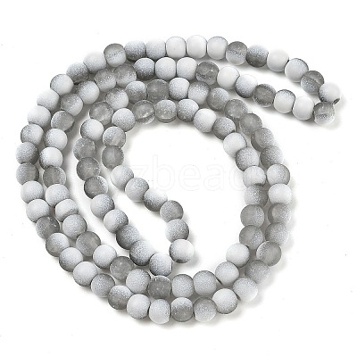 Frosted Crackle Glass Beads Strands GLAA-U001-6mm-M06-1