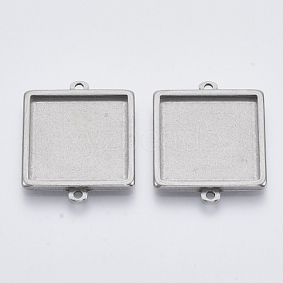 Tarnish Resistant 304 Stainless Steel Cabochon Connector Settings X-STAS-R101-05A-1