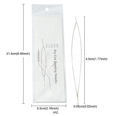 Stainless Steel Collapsible Big Eye Beading Needles YW-ES001Y-45MM-1
