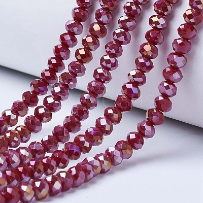 Electroplate Glass Beads Strands EGLA-A034-P8mm-B04-1