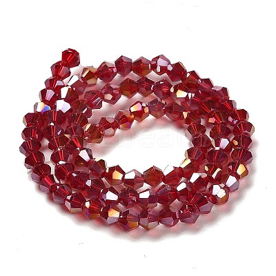 Transparent Electroplate Glass Beads Strands EGLA-A039-T6mm-B27-1