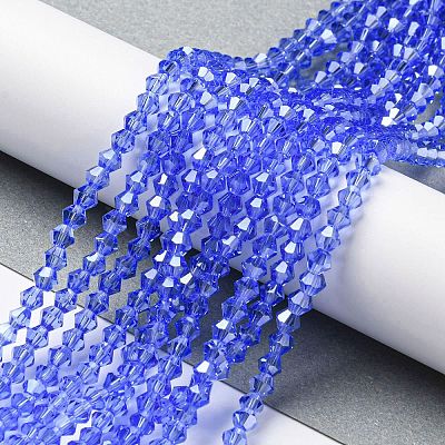 Transparent Electroplate Glass Beads Strands GLAA-F029-2mm-C07-1