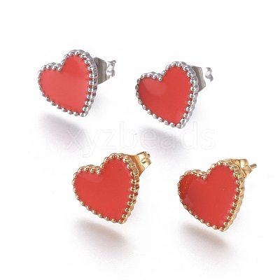 304 Stainless Steel Stud Earrings EJEW-I235-04-B-1
