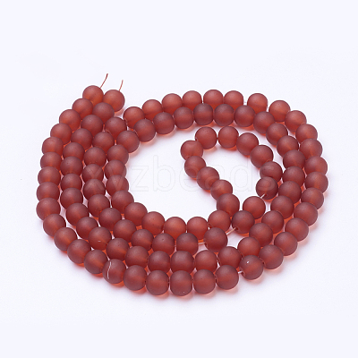 Baking Paint Transparent Glass Bead Strands X-GLAA-S031-8mm-06-1