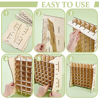 Wood Paint Storage Stands AJEW-WH0270-896-1