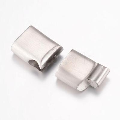 Wholesale Rectangle 304 Stainless Steel Matte Magnetic Clasps with Glue-in  Ends 