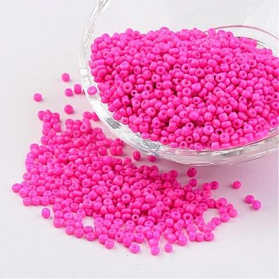 12/0 1.5~2mm Baking Paint Glass Seed Beads Loose Spacer Beads X-SEED-S001-K24-1